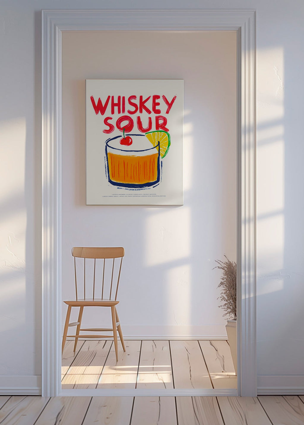 Küchenkunst Whiskey Sour Cocktail-Illustration