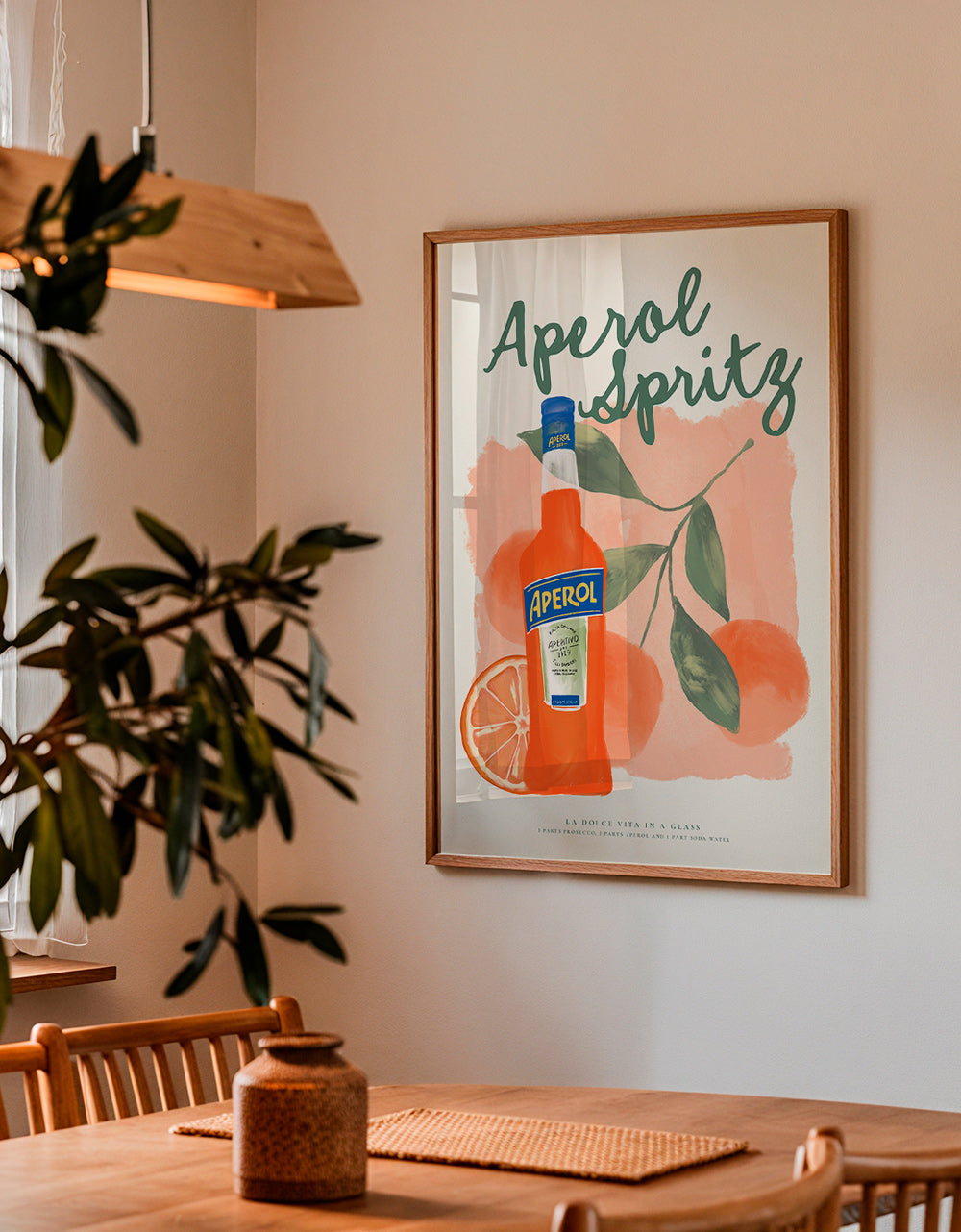 Küchenkunst Aperol Spritz Flasche mit Orangen