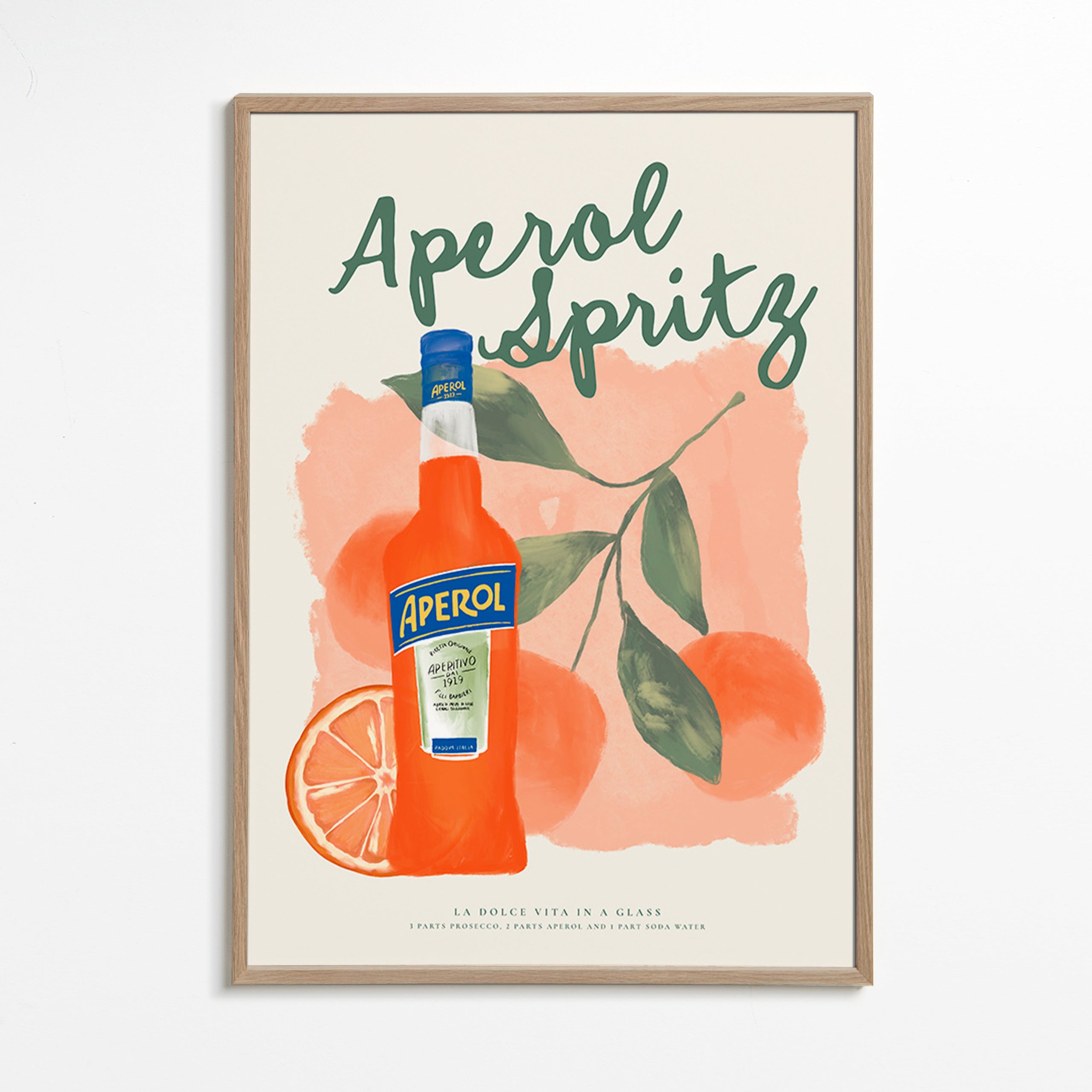 Küchenkunst Aperol Spritz Flasche mit Orangen