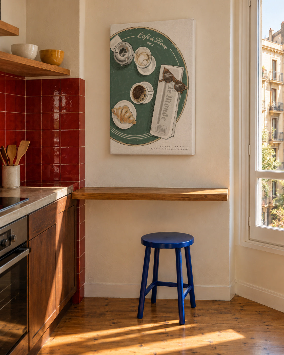 Café de Flore, Paris - Unframed canvas in an interior
