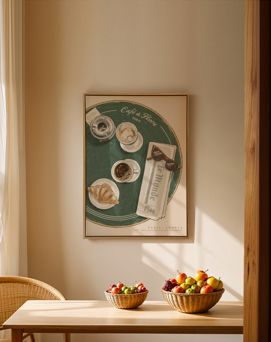 Café de Flore, Paris - Framed canvas in an interior