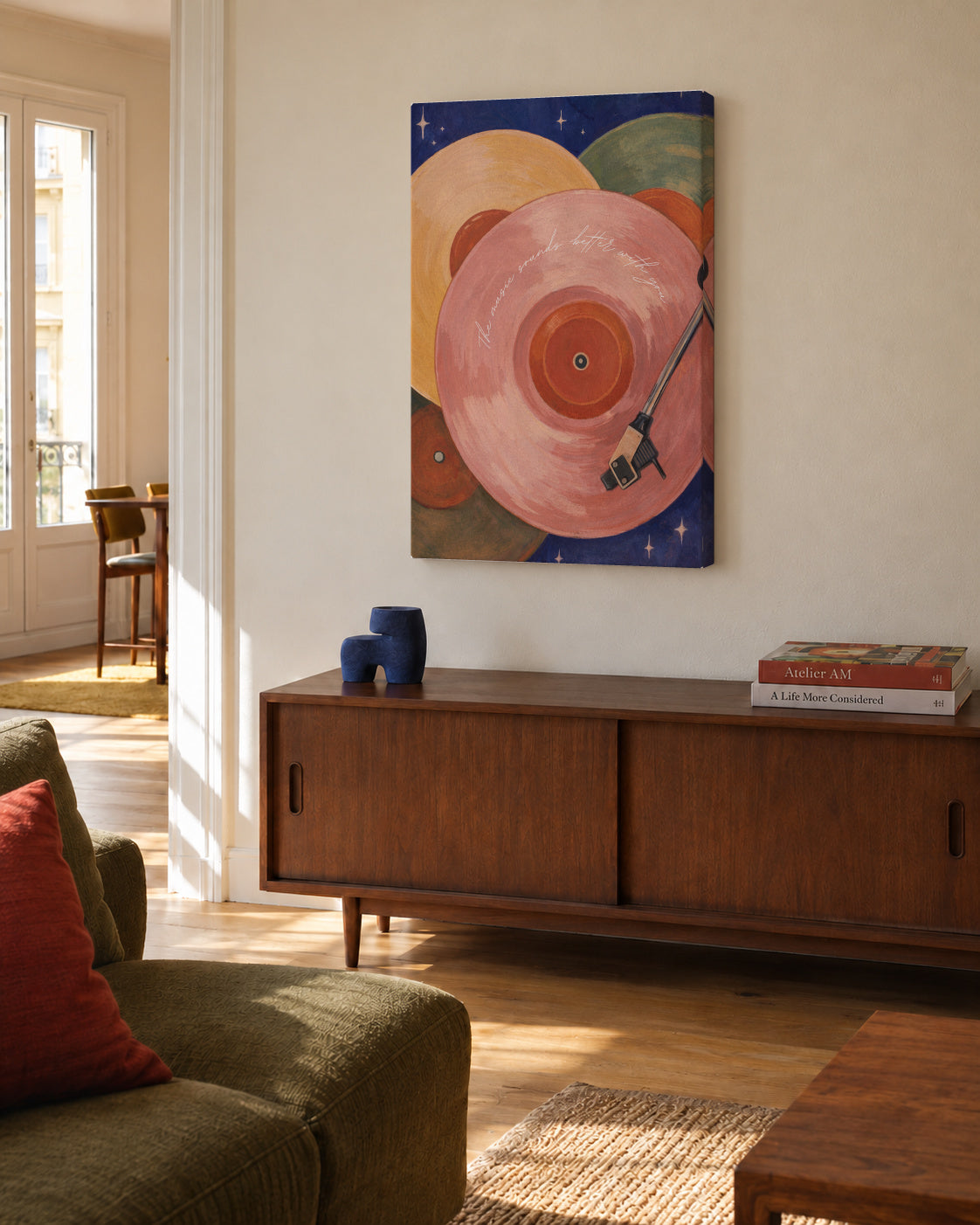 The Music Sounds Better with You - Unframed canvas in an interior