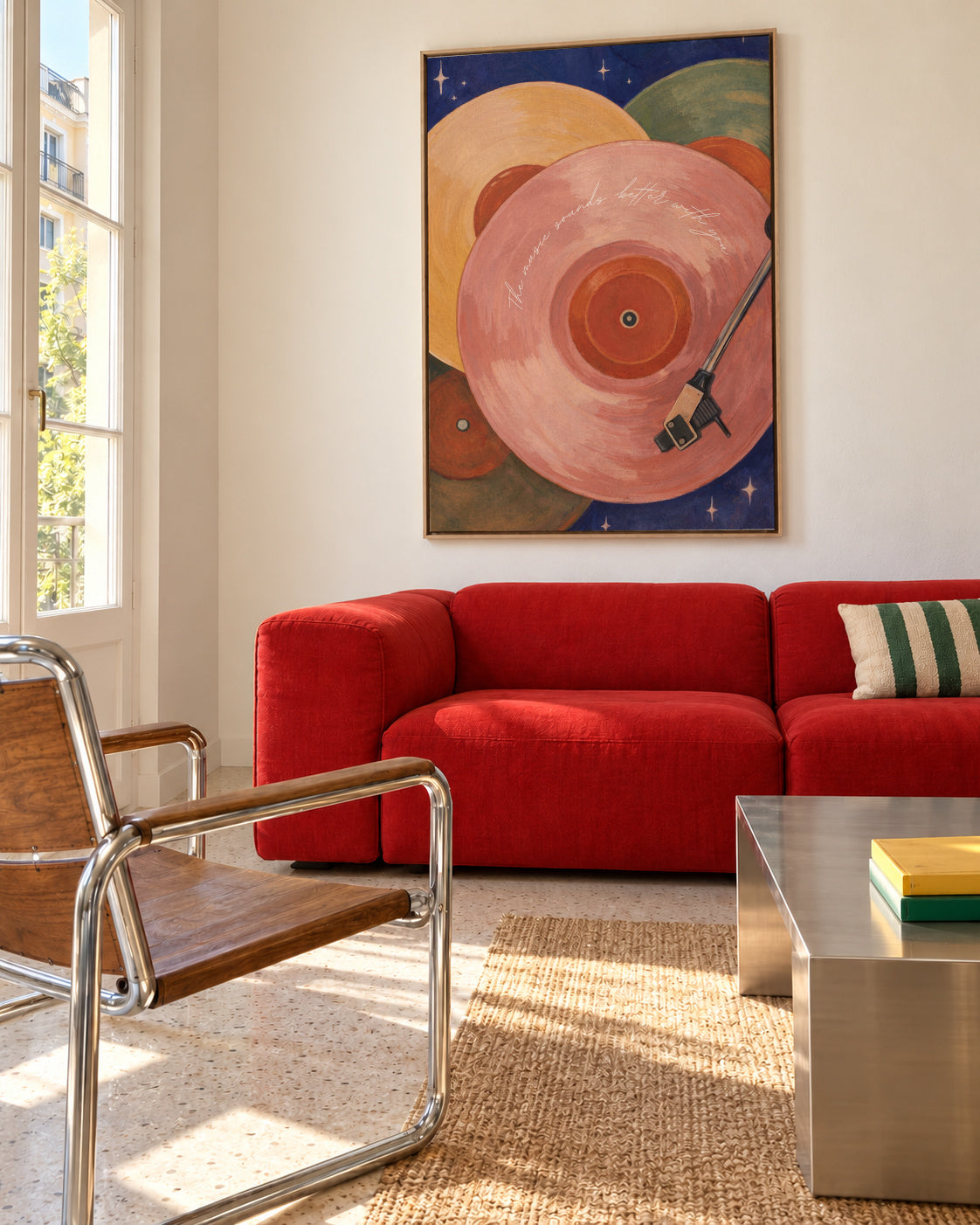 The Music Sounds Better with You - Framed canvas in an interior