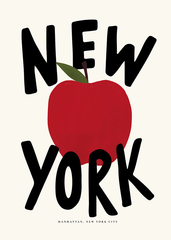 Küchenkunst New York mit rotem Apfel