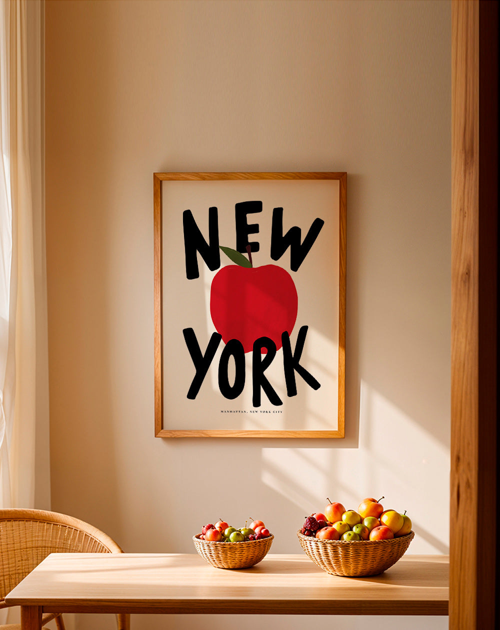 Küchenkunst New York mit rotem Apfel