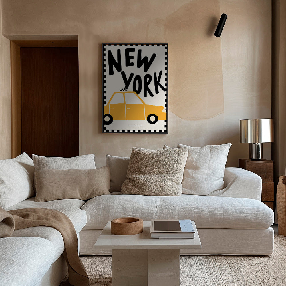 Stadtposter New York Taxi mit markanter Typografie
