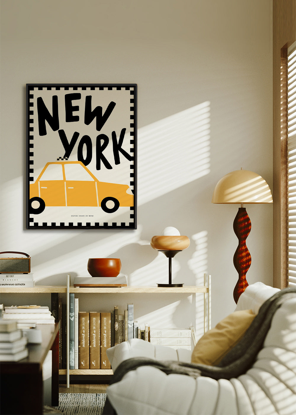 Stadtposter New York Taxi mit markanter Typografie