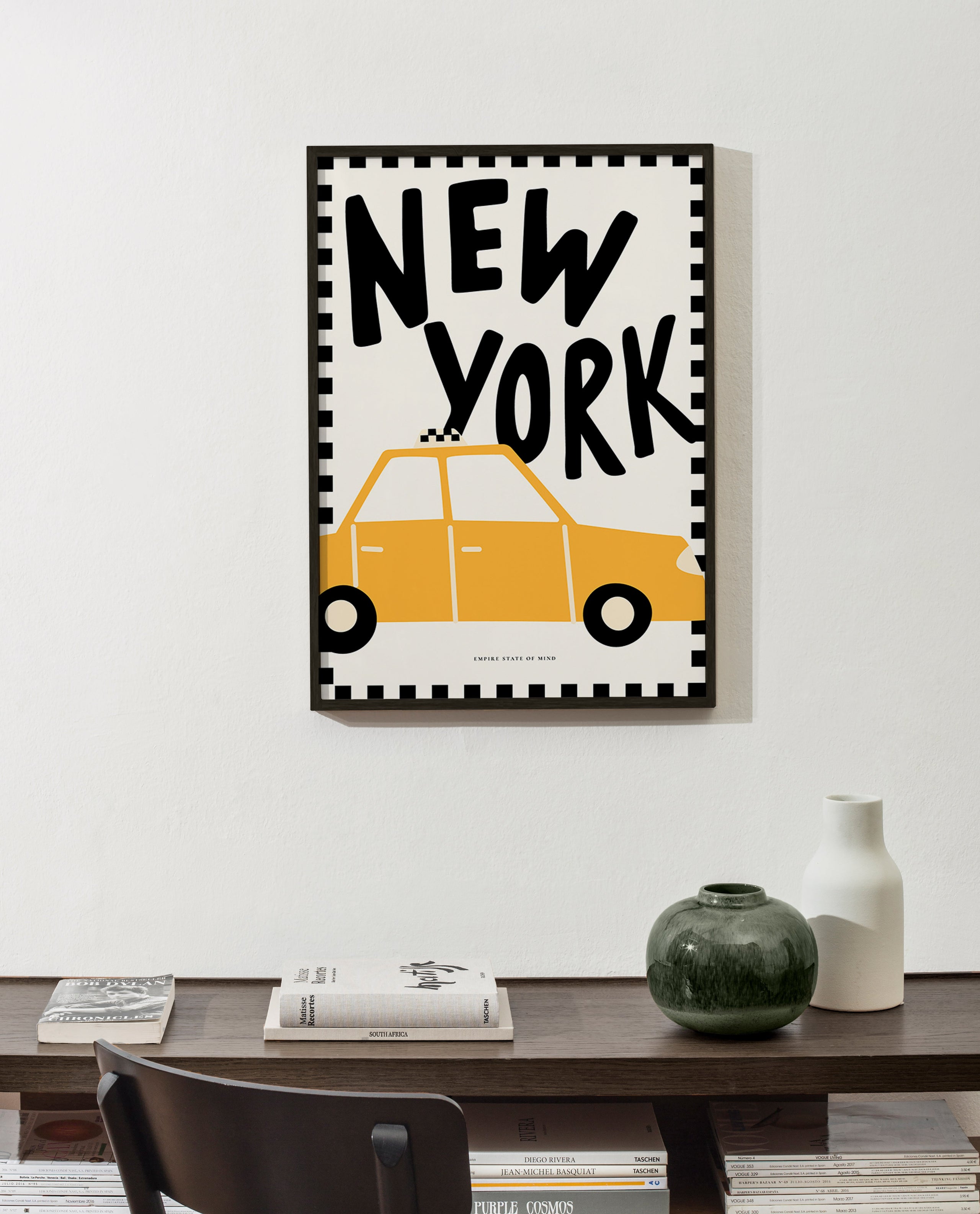 Stadtposter New York Taxi mit markanter Typografie