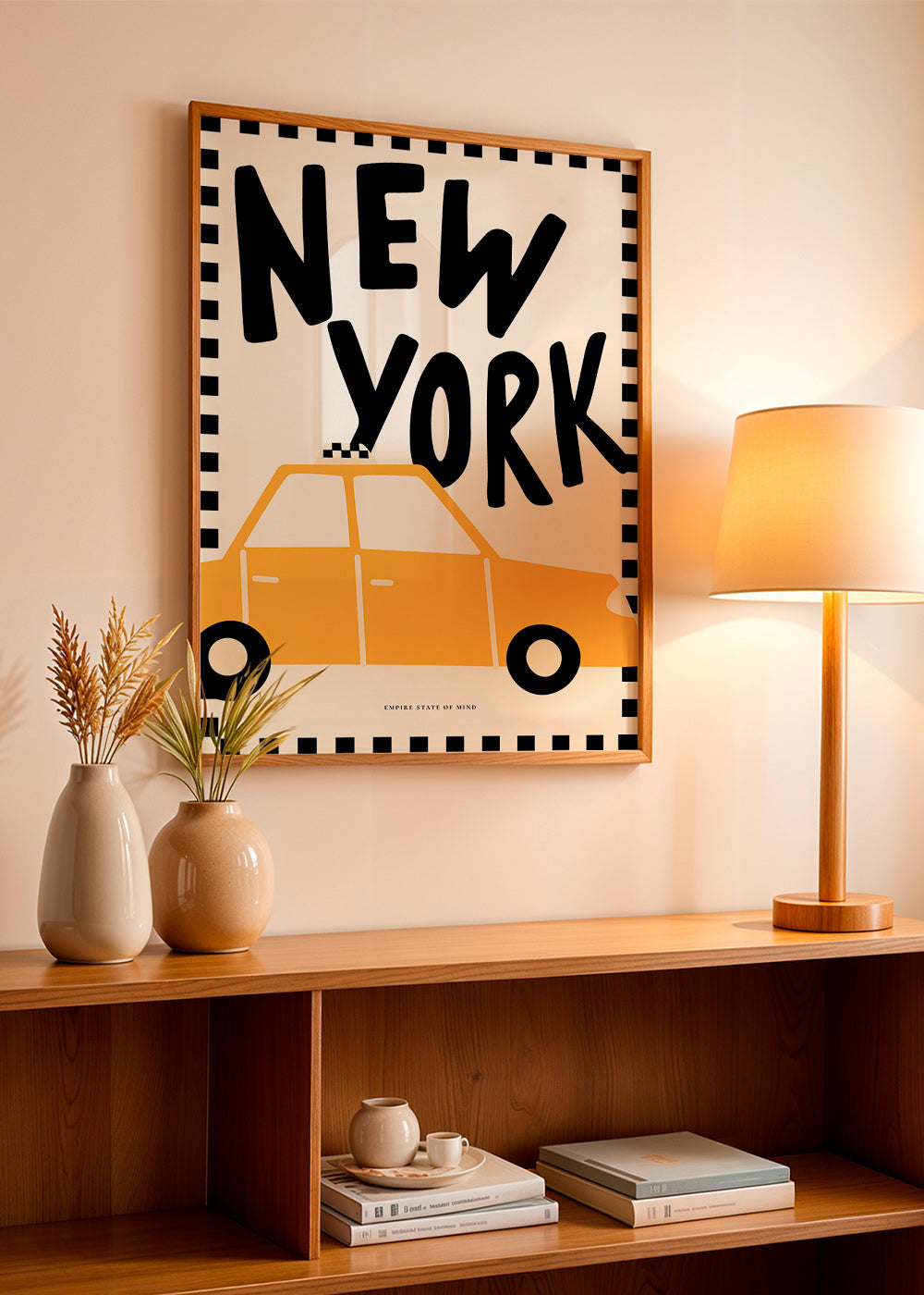Stadtposter New York Taxi mit markanter Typografie
