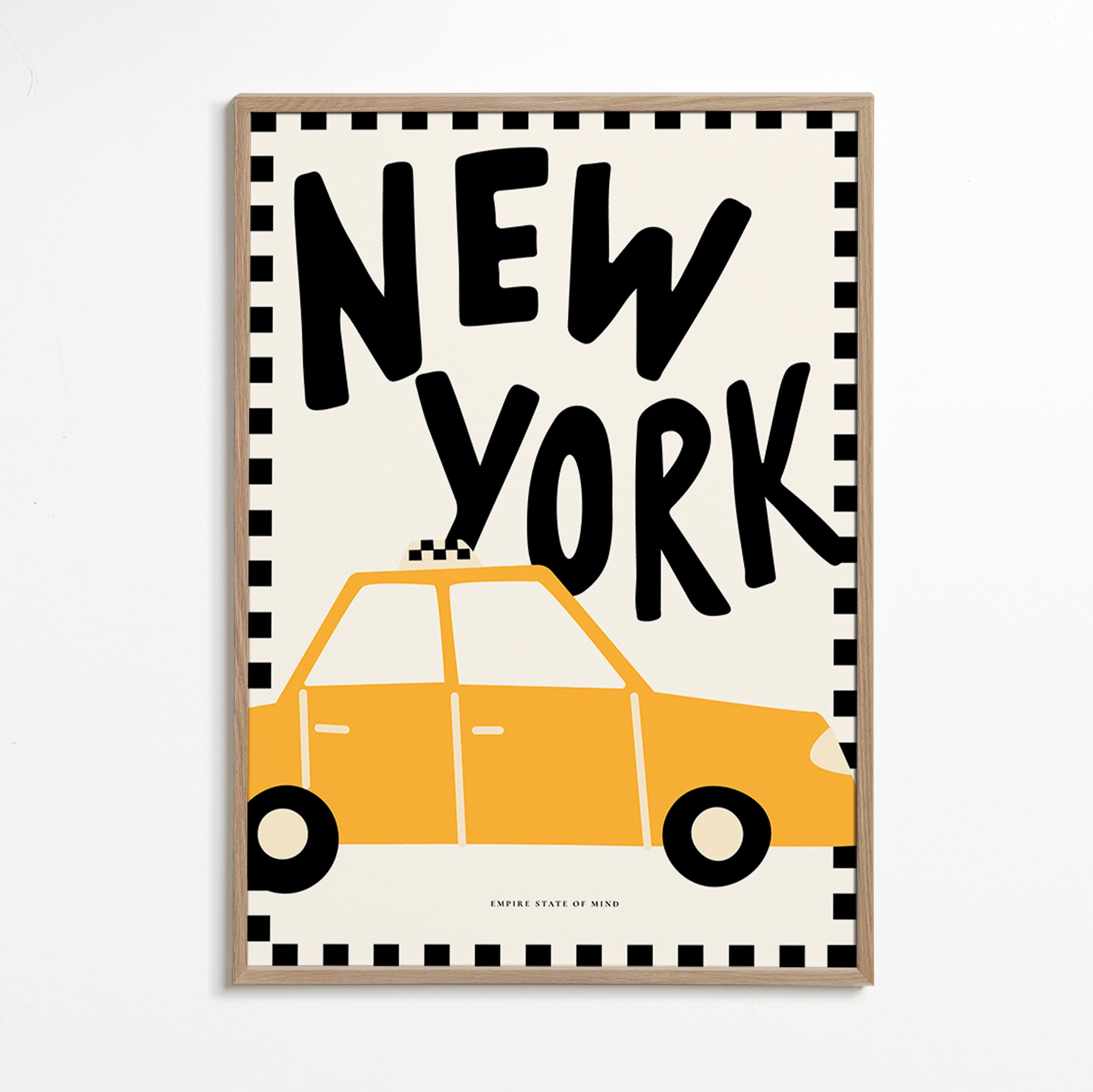 Stadtposter New York Taxi mit markanter Typografie