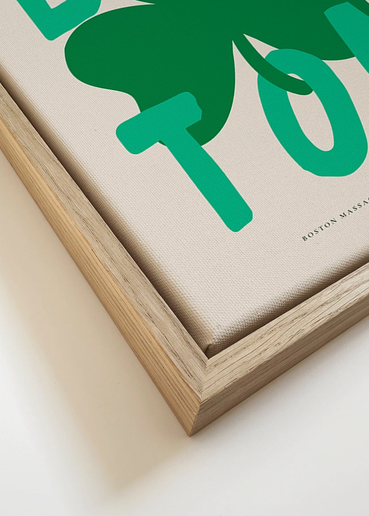 Reiseposter Boston mit Kleeblatt-Grafik