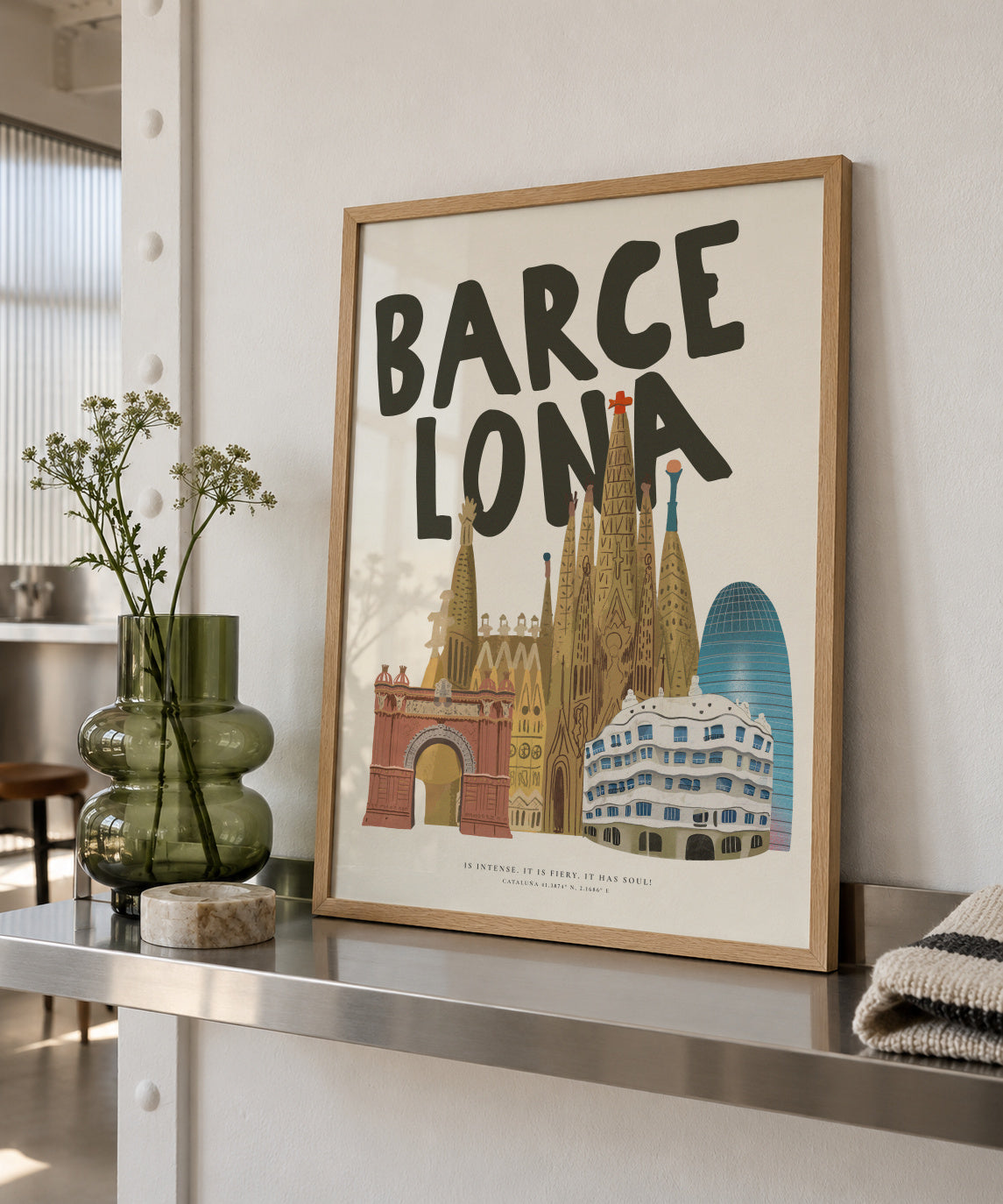 Barcelona Soul - Framed poster in an interior