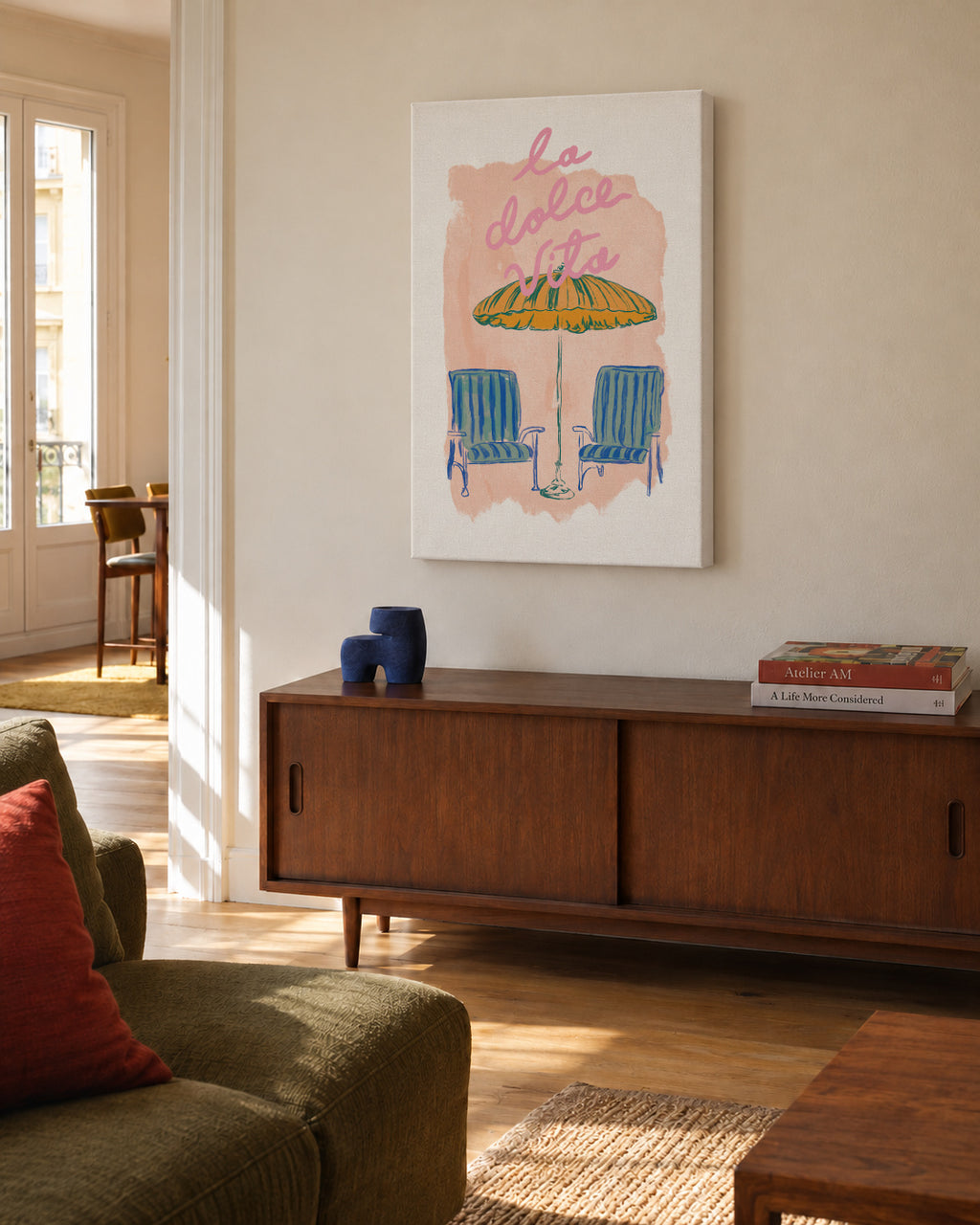 La Dolce Vita II - Unframed canvas in an interior