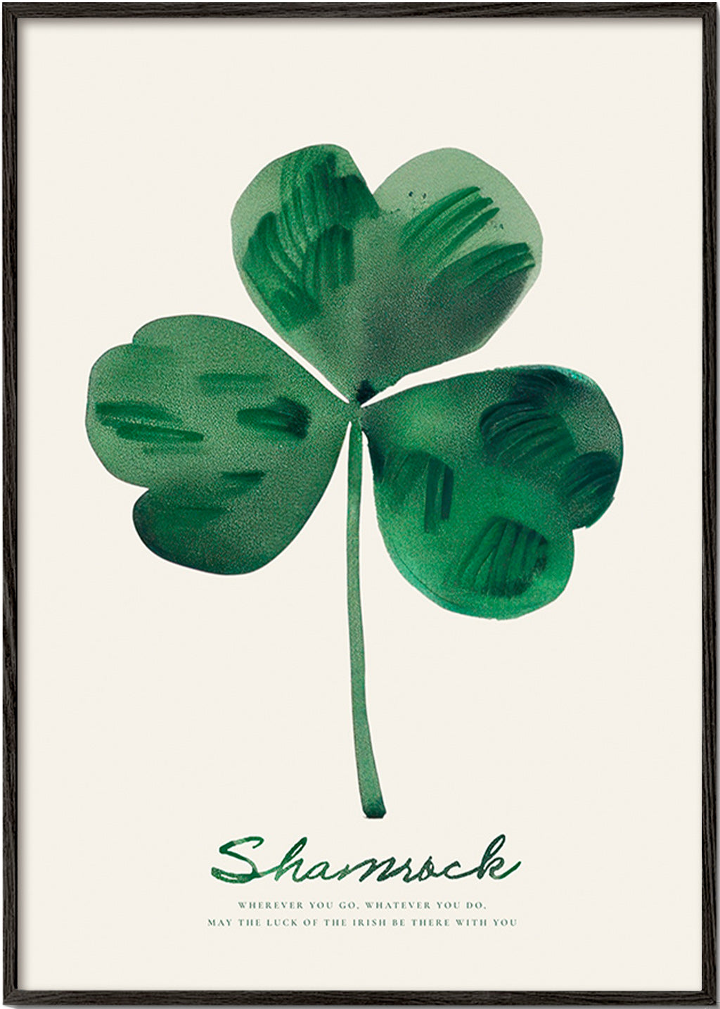 Botanischer Druck Shamrock Kleeblatt Aquarell