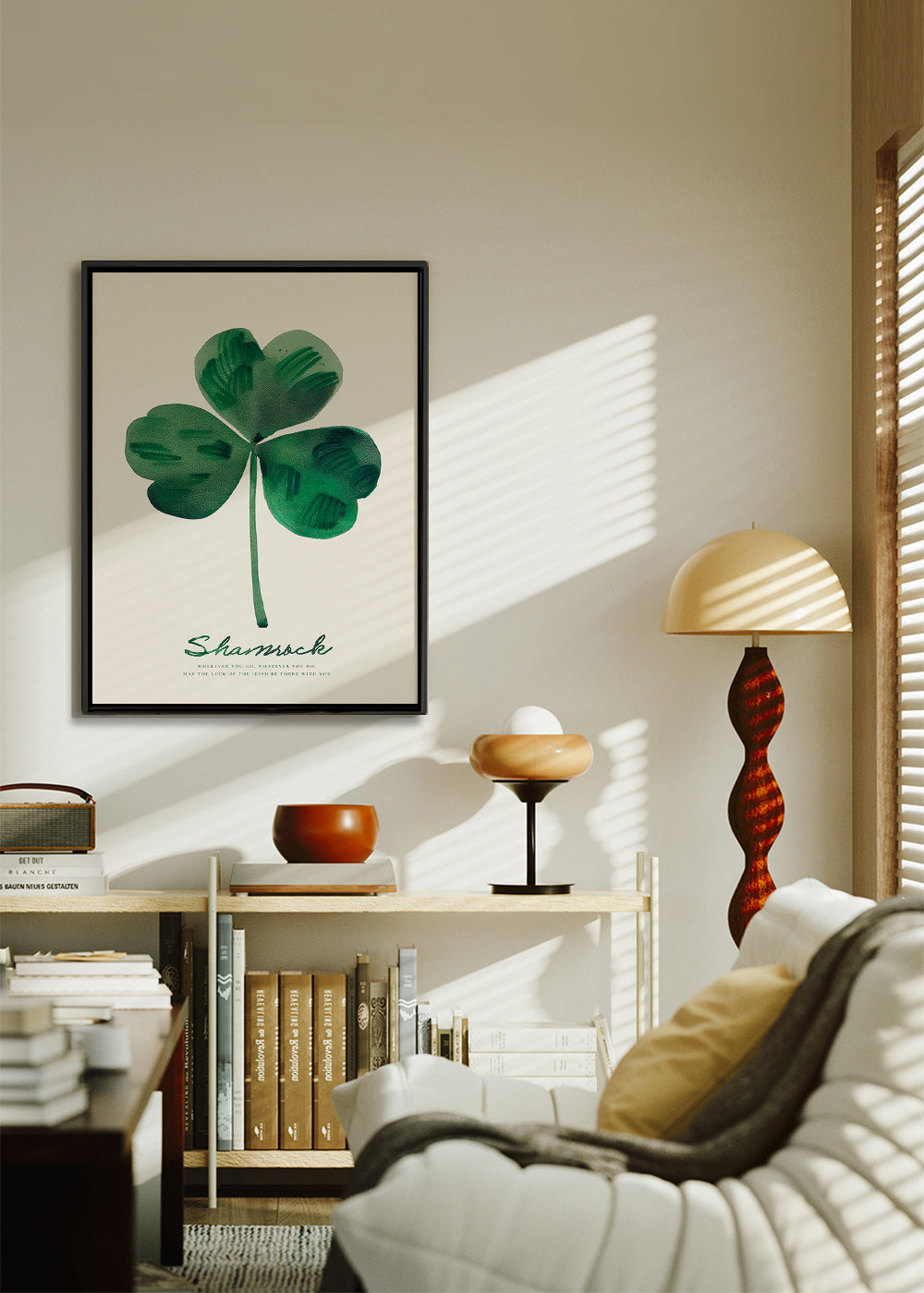 Botanischer Druck Shamrock Kleeblatt Aquarell