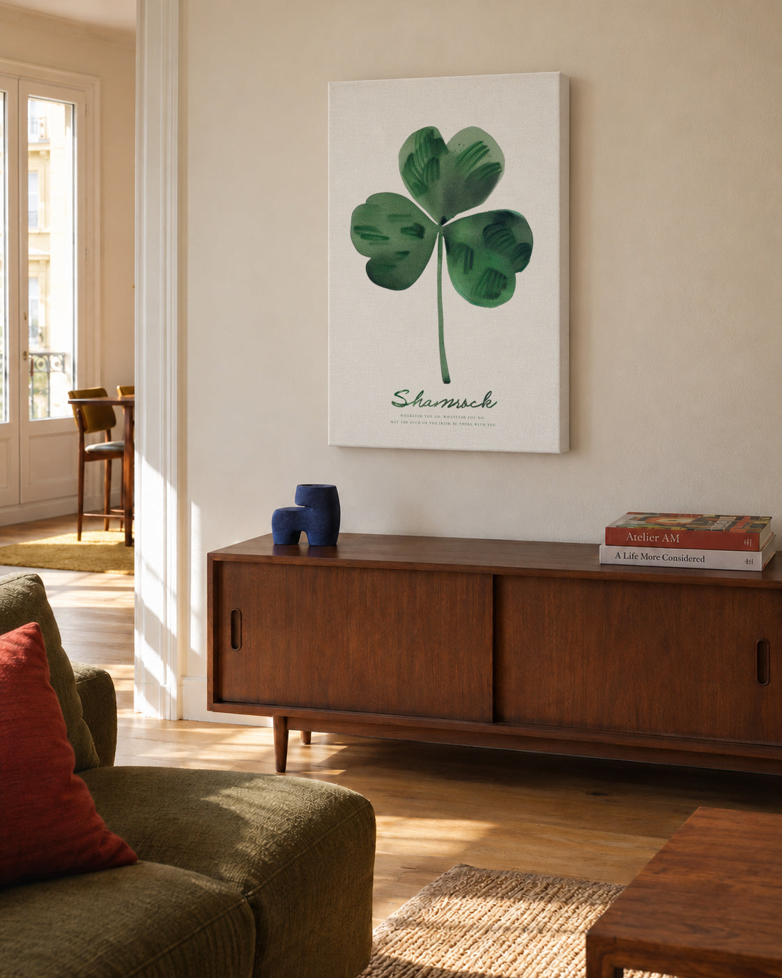 Shamrock - Unframed canvas in an interior