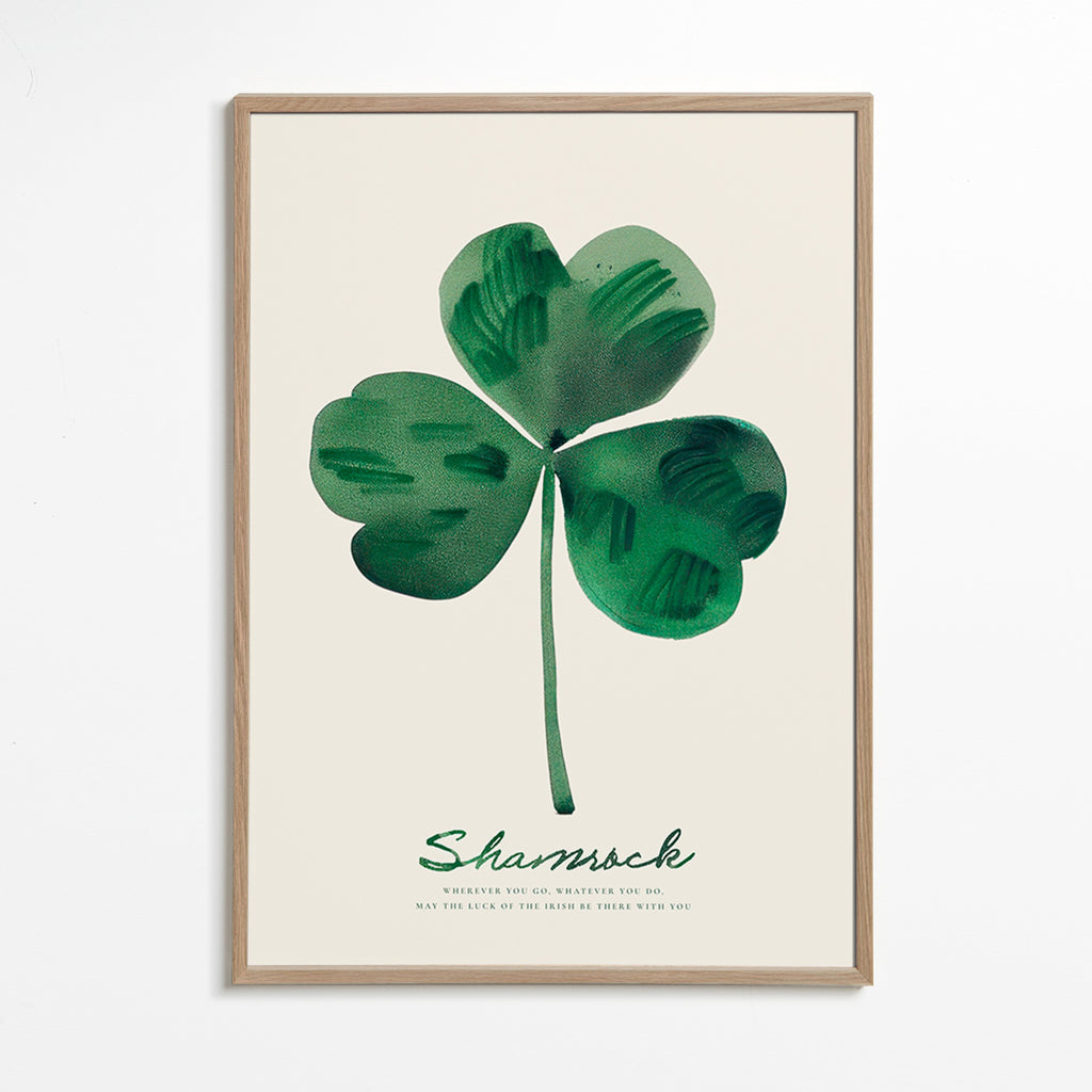 Botanischer Druck Shamrock Kleeblatt Aquarell