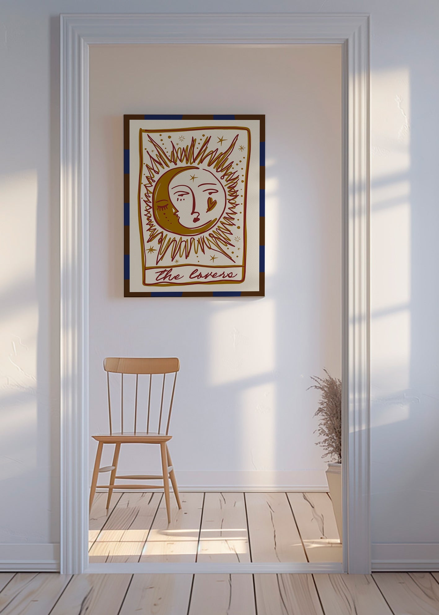 Tarot-Illustration 'The Lovers' Sonne und Mond