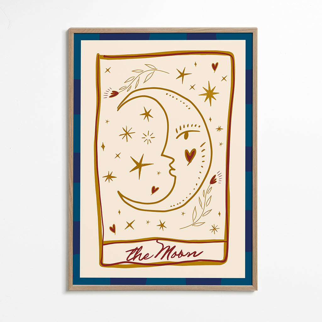 Illustration Mondgesicht mit Sternen