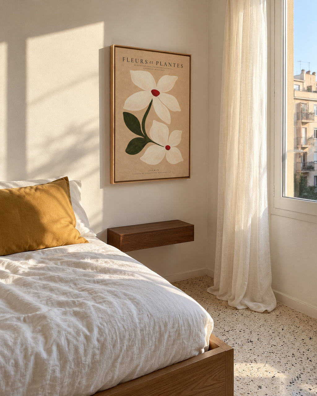 White Jasmine - Framed canvas in an interior