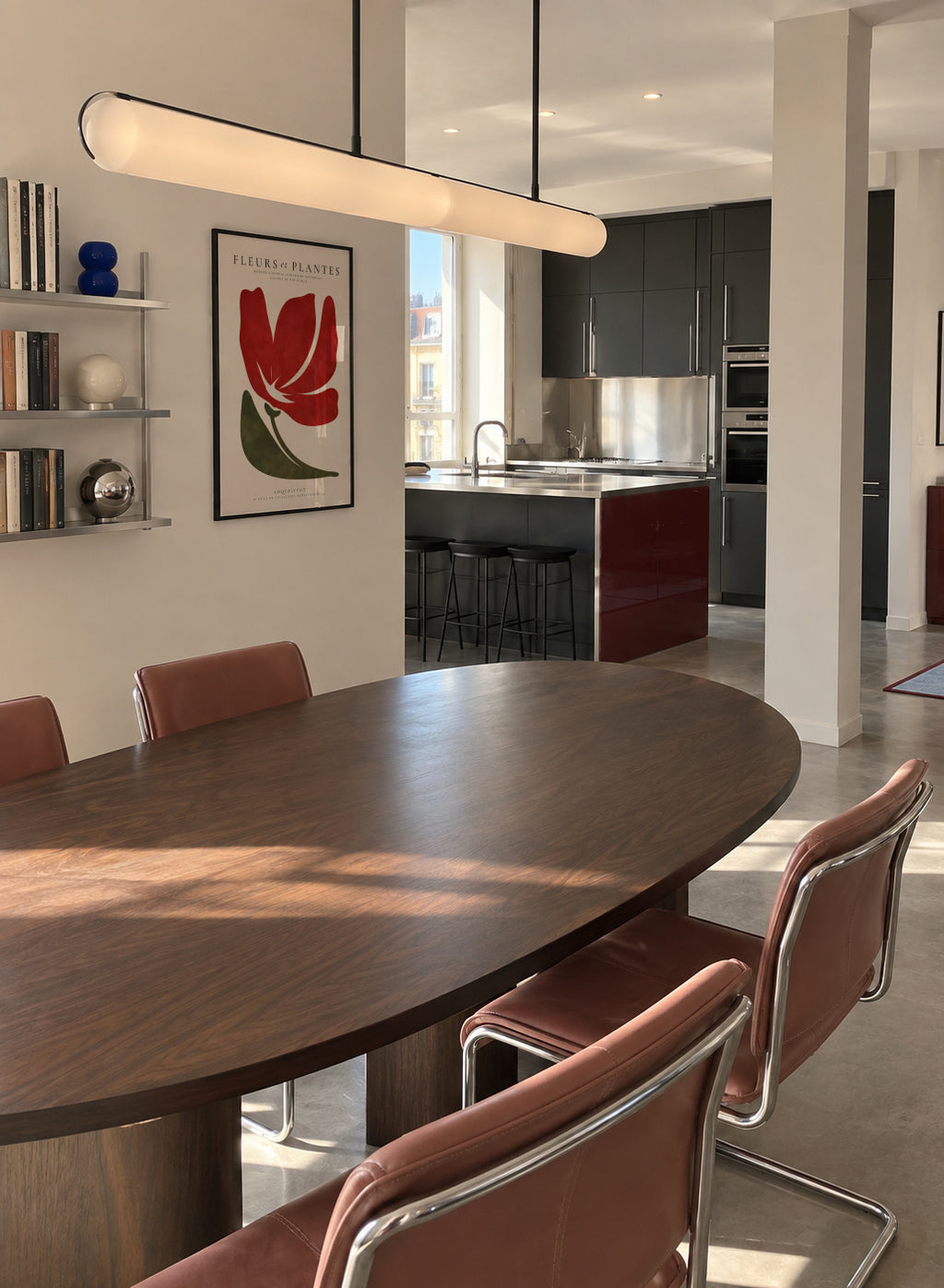 Red Poppy - Framed poster in an interior