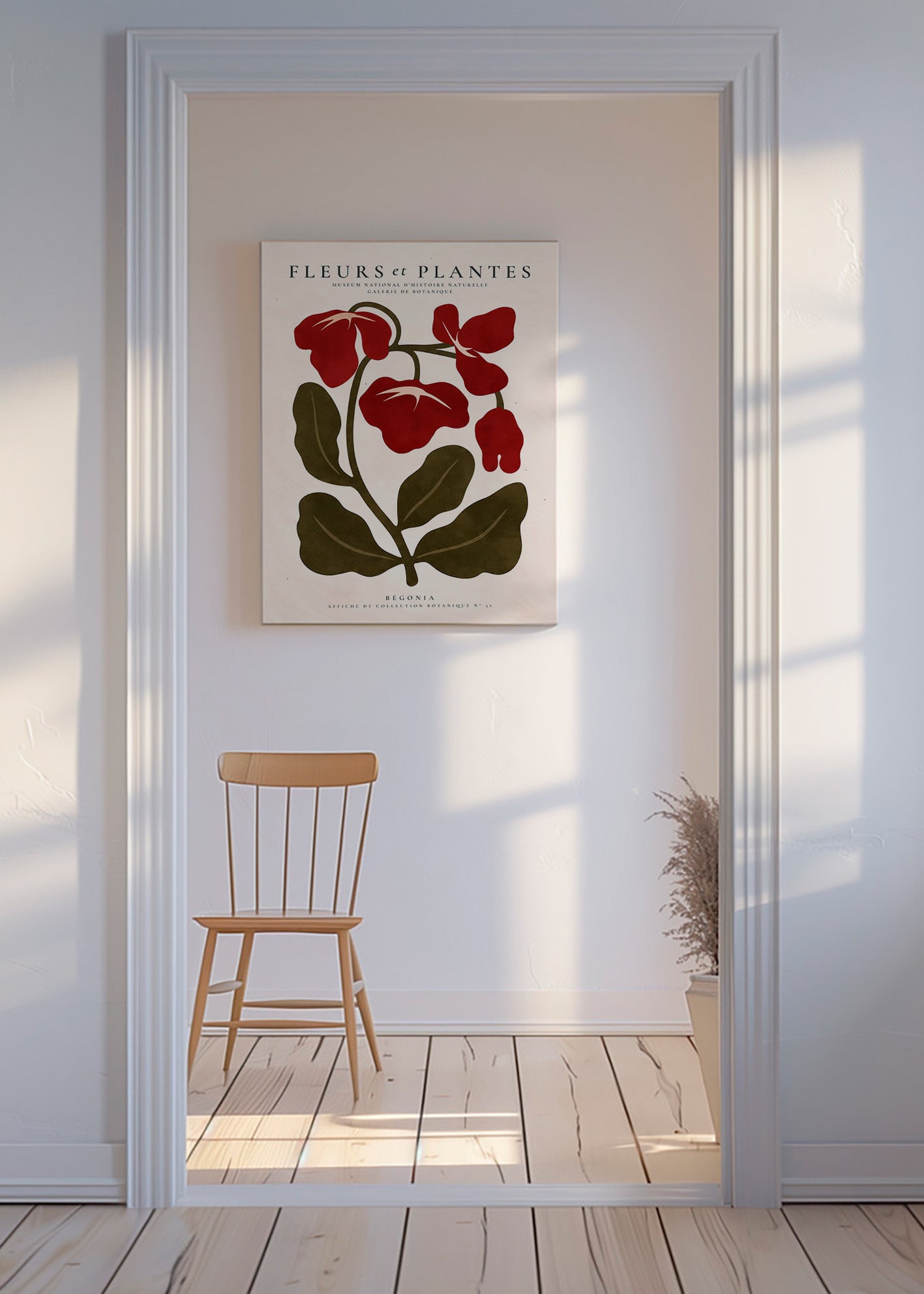 Botanischer Druck: Rote Begonie Grafik