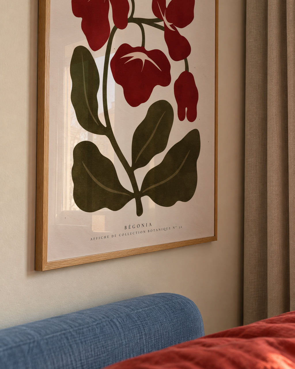 Red Begonia - Framed poster detail