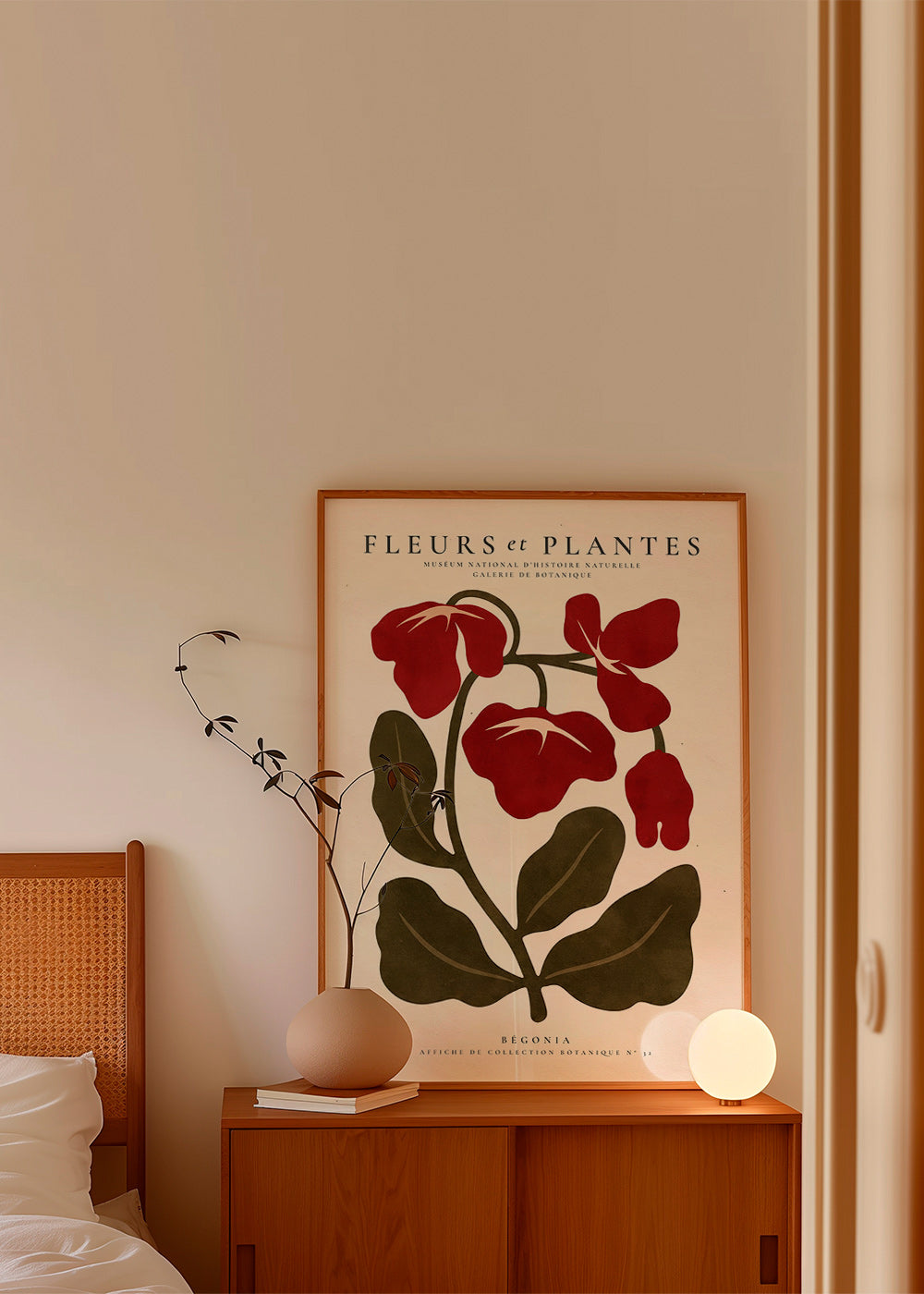Botanischer Druck: Rote Begonie Grafik