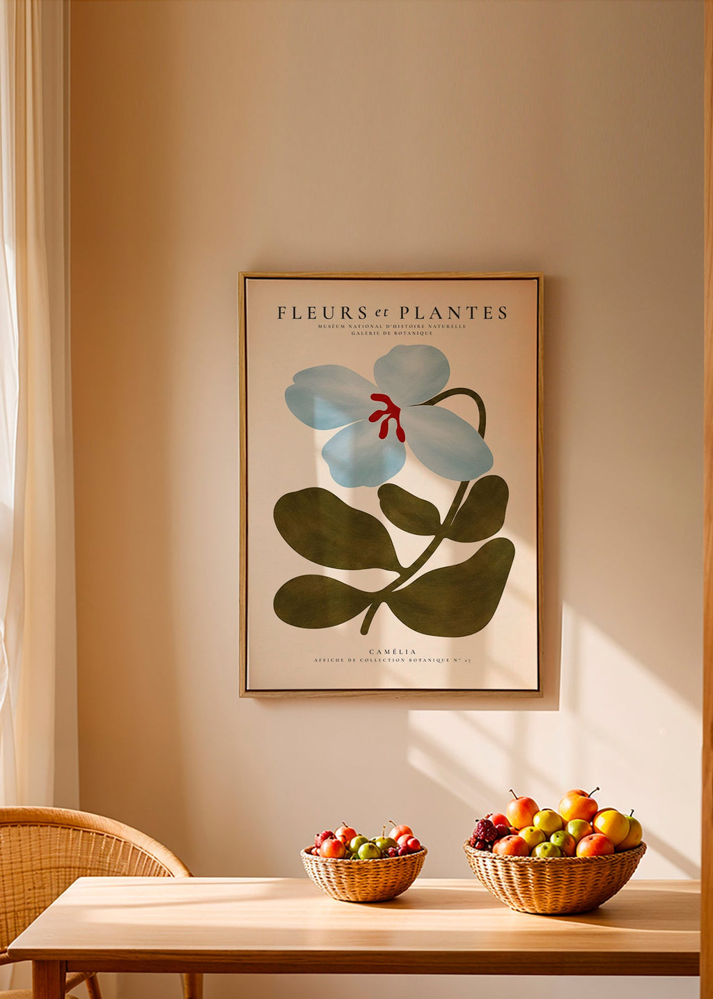 Botanischer Druck Blaue Kamelie