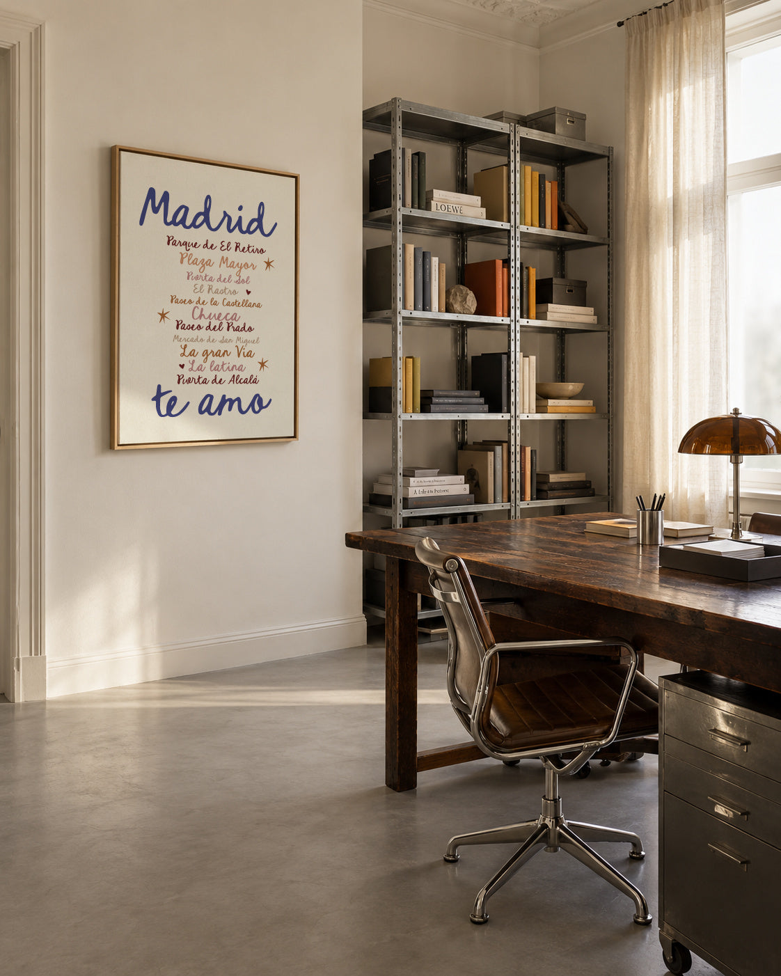 Madrid Te Amo - Framed canvas in an interior