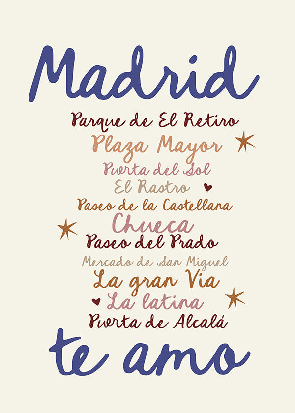 Reiseposter Madrid markante Typografie