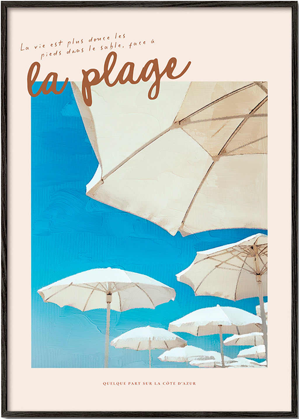 Strandlandschaft mit Sonnenschirmen