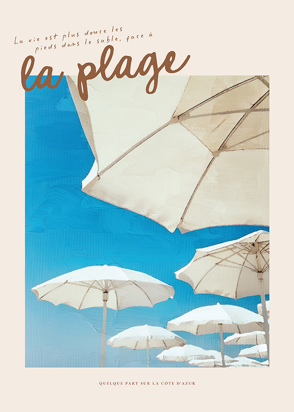 Strandlandschaft mit Sonnenschirmen