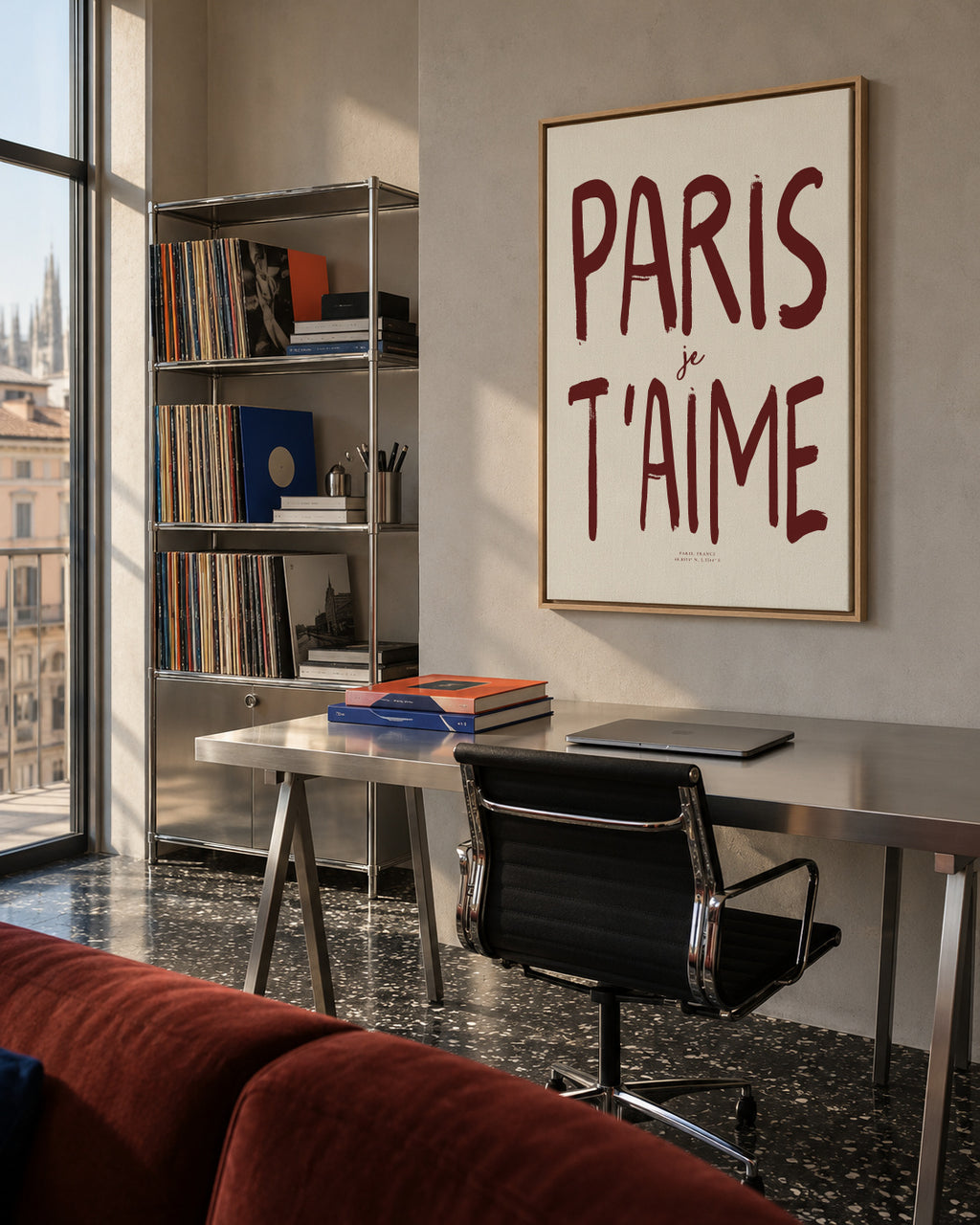 Paris, je t'aime - Framed canvas in an interior