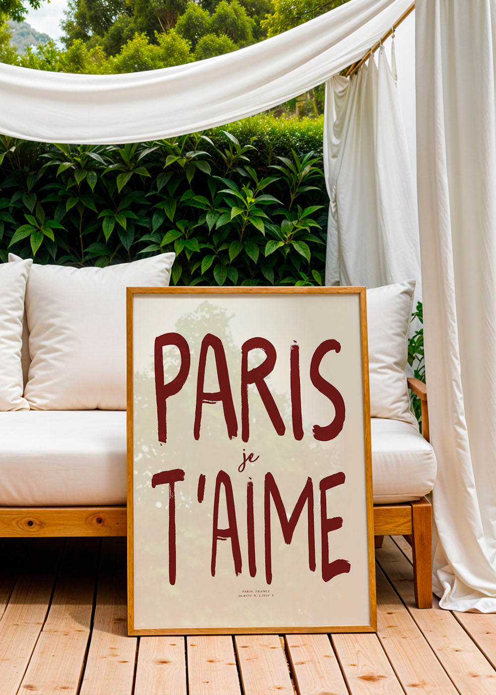 Reiseplakat Typografie Paris je t'aime