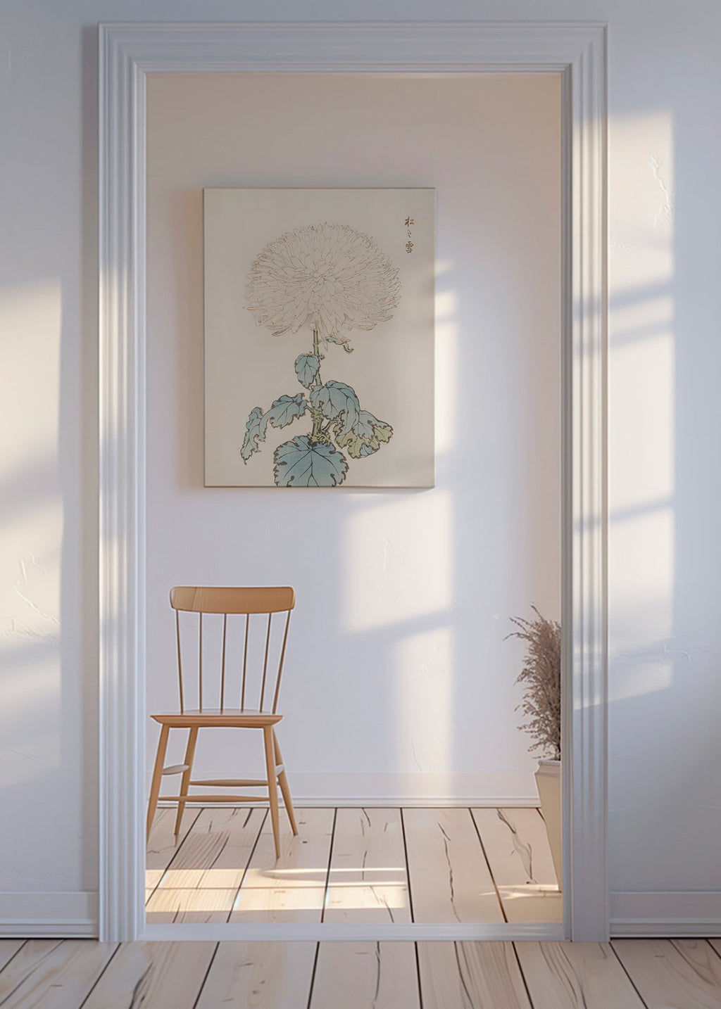 Botanischer Druck: Japanische Chrysantheme Detail