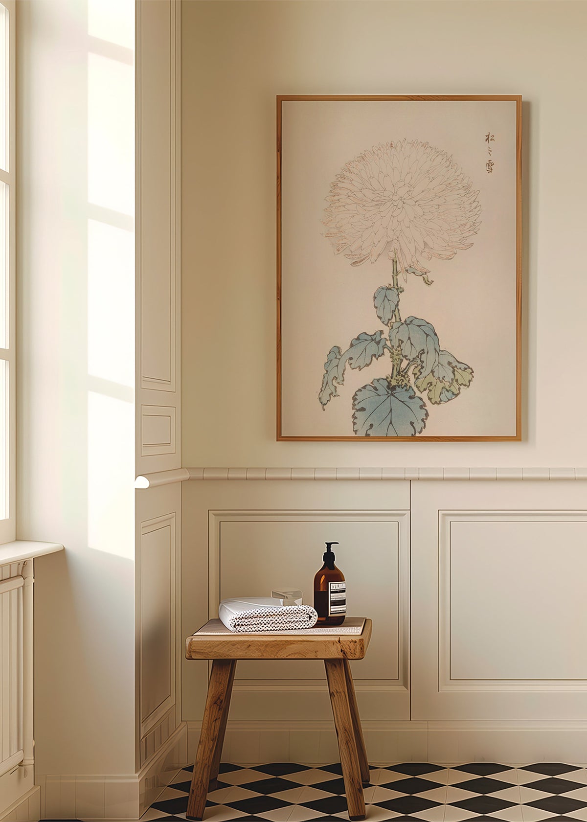 Botanischer Druck: Japanische Chrysantheme Detail