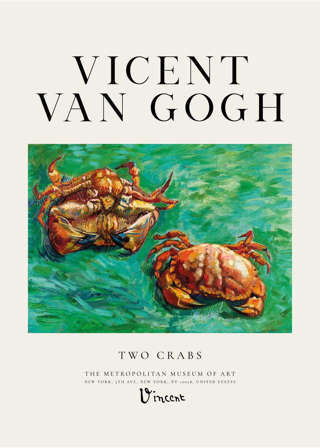 Vicent Van Gogh - Two Crabs - Unframed art print