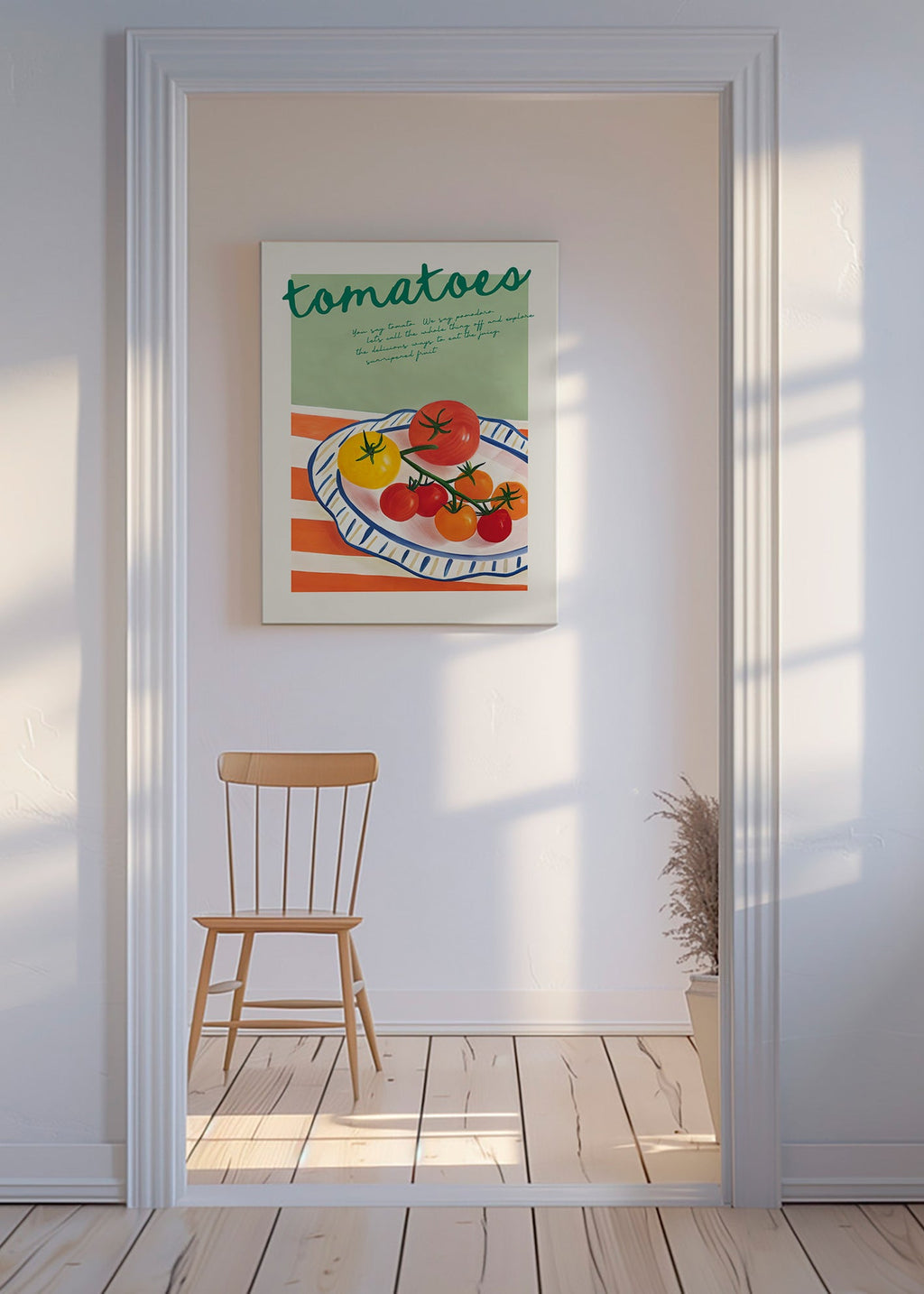 Küchenkunst mit illustrativen Tomaten