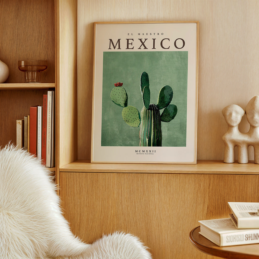 Botanischer Druck Mexiko Kaktus