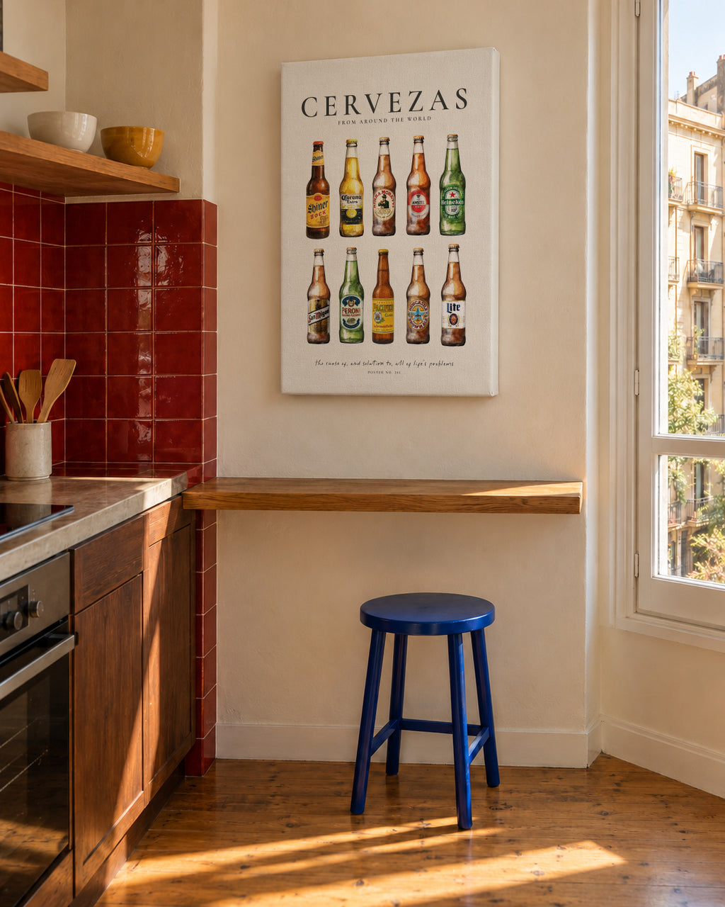 Cervezas (Beers) - Unframed canvas in an interior