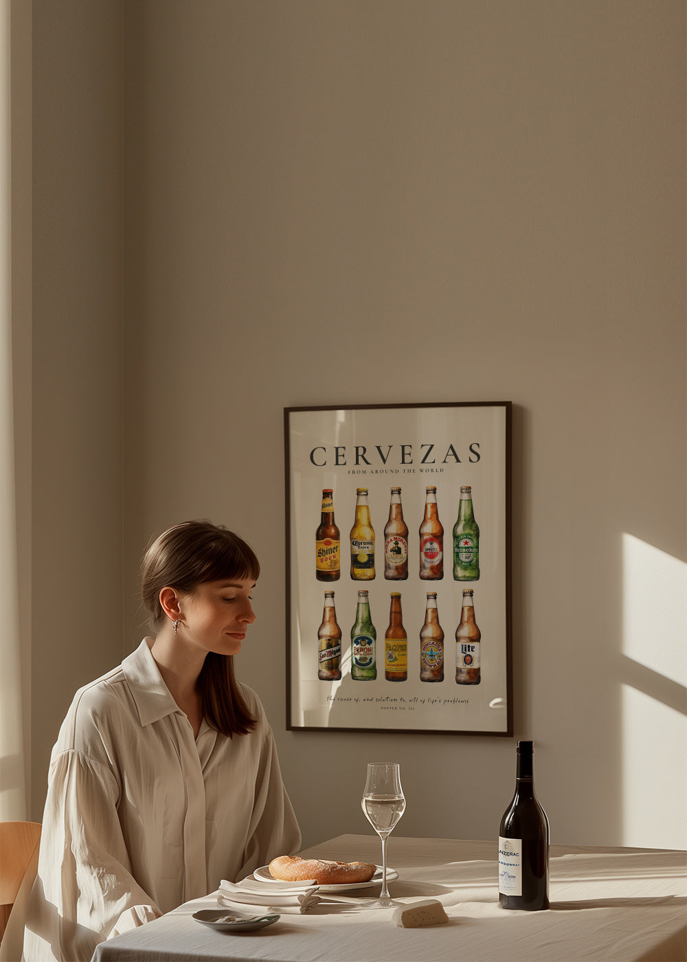 Cervezas (Beers) - Framed poster in an interior