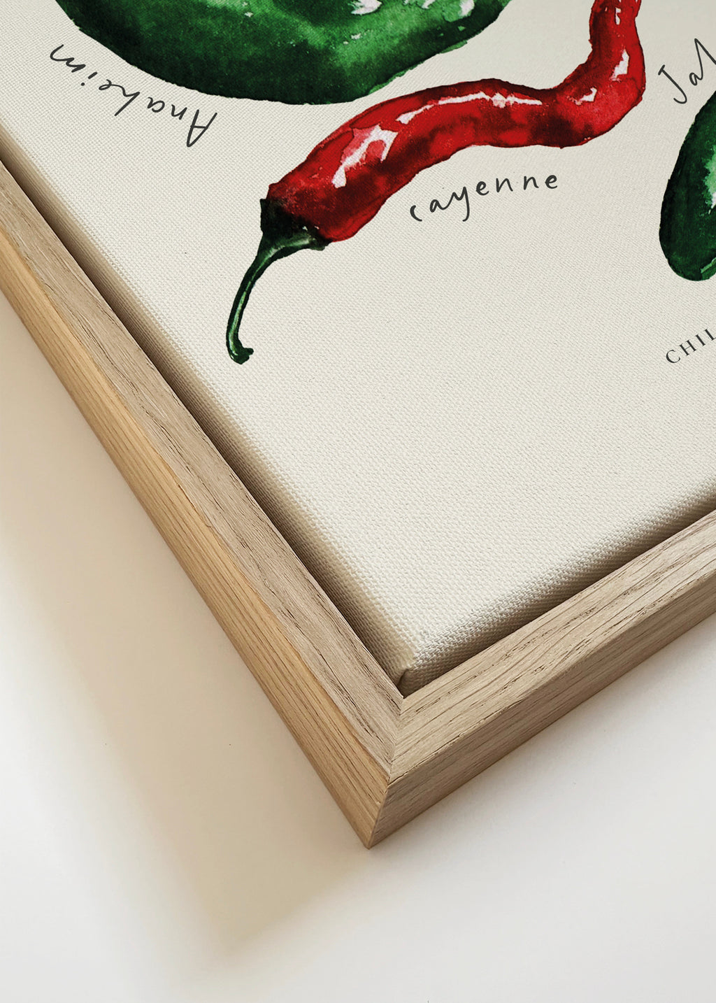 Chillies - Framed canvas detail