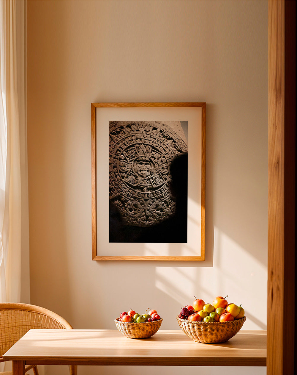 Fotografie des aztekischen Kalenders aus Stein