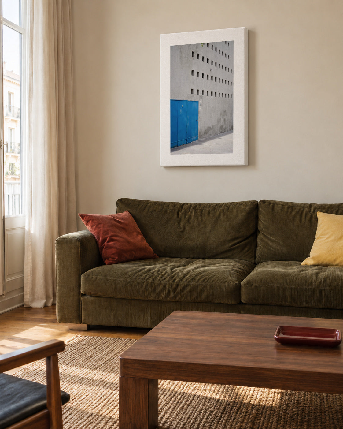 Blue Doorway - Unframed canvas in an interior
