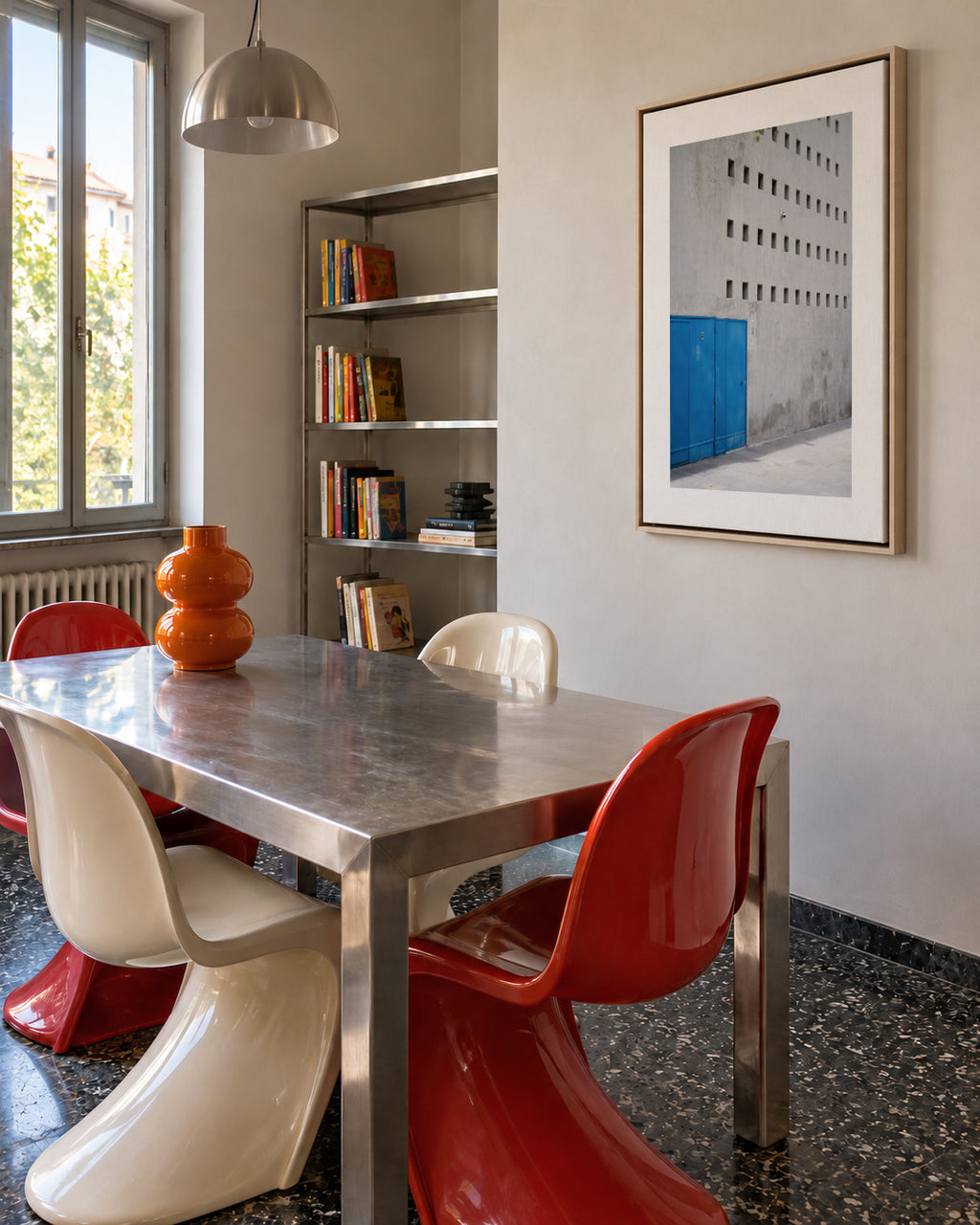 Blue Doorway - Framed canvas in an interior
