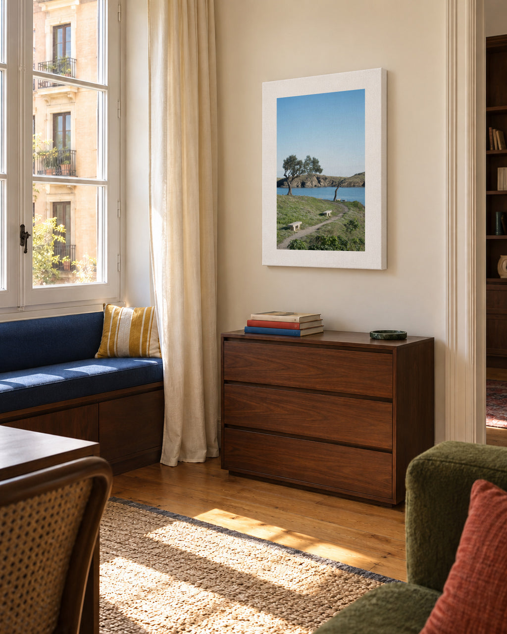 Coastal Path - Unframed canvas in an interior