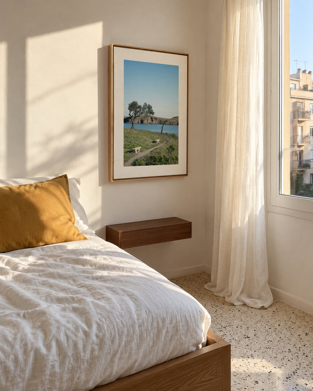 Coastal Path - Framed canvas in an interior