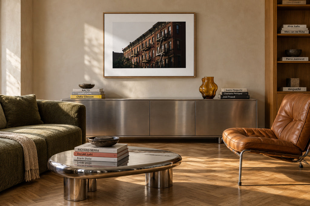 New York Brownstone - Framed canvas in an interior