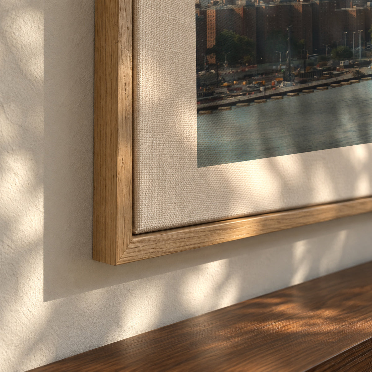 Skyline Reflection - Framed canvas detail